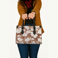 Brown Bula Fiji Masi Hibiscus Seamless Leather Bag
