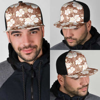 Brown Bula Fiji Masi Hibiscus Seamless Mesh Trucker Cap