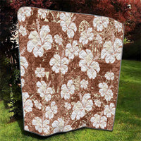 Brown Bula Fiji Masi Hibiscus Seamless Quilt