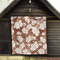 Brown Bula Fiji Masi Hibiscus Seamless Quilt