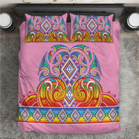 Rainbow Ngaru Taniko With Aotearoa Maori Tattoo Bedding Set