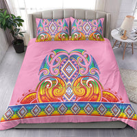 Rainbow Ngaru Taniko With Aotearoa Maori Tattoo Bedding Set