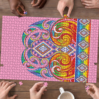 Rainbow Ngaru Taniko With Aotearoa Maori Tattoo Puzzle