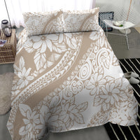 Polynesia Bedding Set Polynesian Tropical Flowers Beige Pastel Vibes LT14 - Polynesian Pride