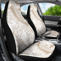 Polynesia Car Seat Cover Polynesian Tropical Flowers Beige Pastel Vibes LT14 - Polynesian Pride