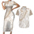 Polynesia Couples Matching Short Sleeve Bodycon Dress and Hawaiian Shirt Polynesian Tropical Flowers Beige Pastel Vibes LT14 Beige - Polynesian Pride