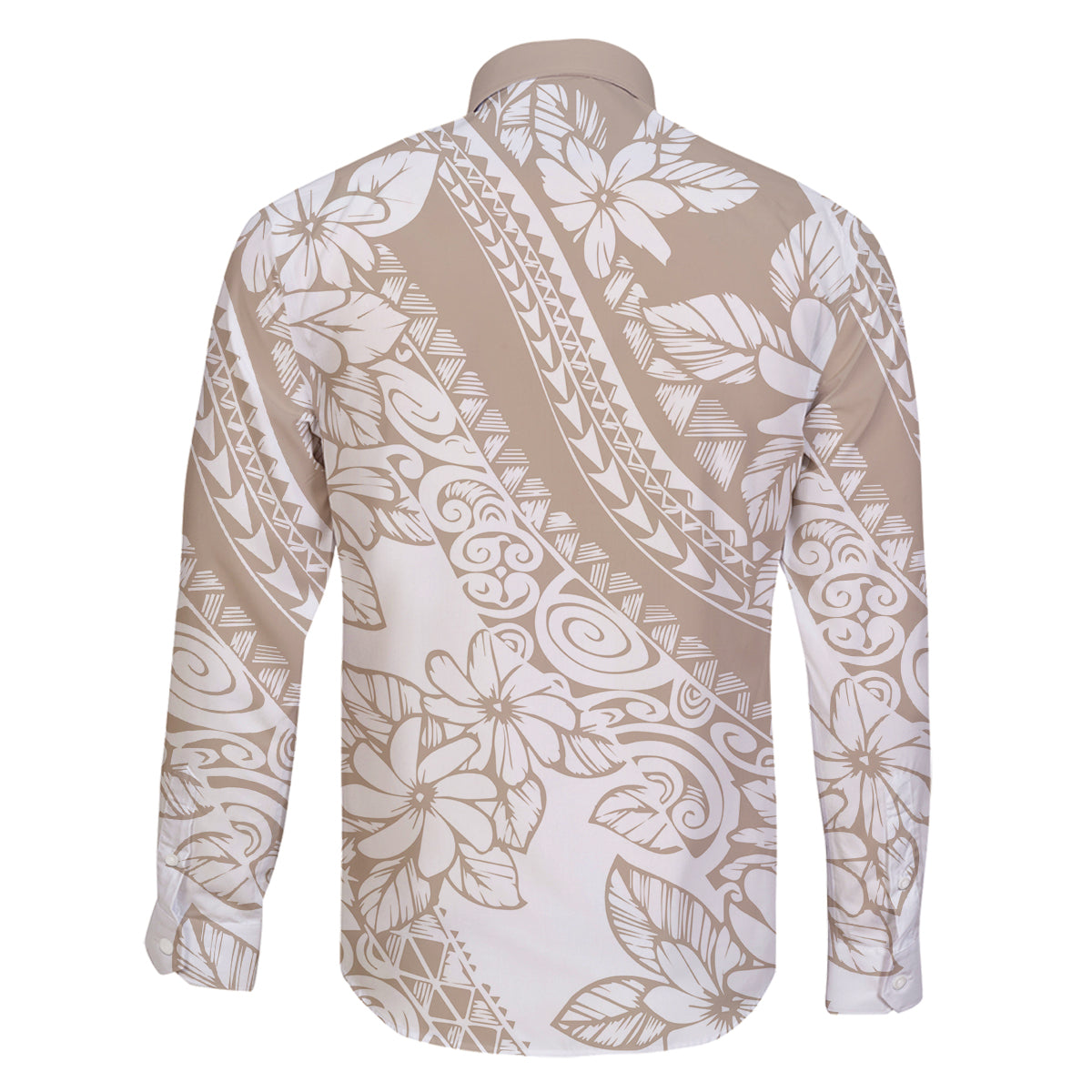 Polynesia Family Matching Mermaid Dress and Hawaiian Shirt Polynesian Tropical Flowers Beige Pastel Vibes LT14 - Polynesian Pride