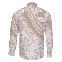 Polynesia Family Matching Puletasi Dress and Hawaiian Shirt Polynesian Tropical Flowers Beige Pastel Vibes LT14 - Polynesian Pride
