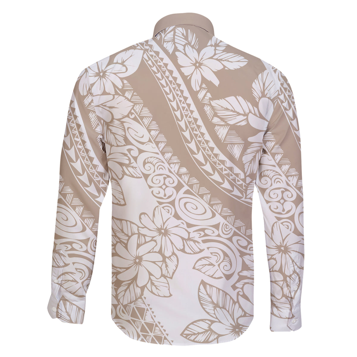 Polynesia Family Matching Short Sleeve Bodycon Dress and Hawaiian Shirt Polynesian Tropical Flowers Beige Pastel Vibes LT14 - Polynesian Pride