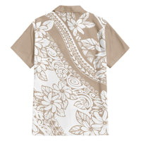 Polynesia Family Matching Summer Maxi Dress and Hawaiian Shirt Polynesian Tropical Flowers Beige Pastel Vibes LT14 - Polynesian Pride