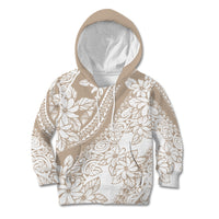 Polynesia Kid Hoodie Polynesian Tropical Flowers Beige Pastel Vibes LT14 Hoodie Beige - Polynesian Pride