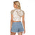 Polynesia Raglan Cropped T Shirt Polynesian Tropical Flowers Beige Pastel Vibes LT14 - Polynesian Pride