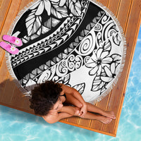 Polynesia Beach Blanket Polynesian Tropical Flowers Black Pastel Vibes LT14 - Wonder Print Shop