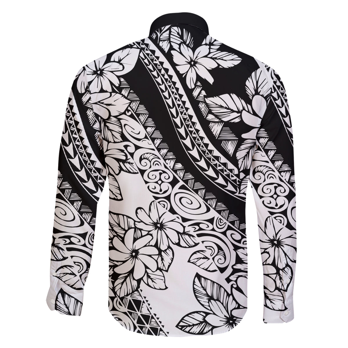 polynesia-family-matching-off-shoulder-maxi-dress-and-hawaiian-shirt-polynesian-tropical-flowers-black-pastel-vibes