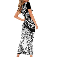 polynesia-family-matching-short-sleeve-bodycon-dress-and-hawaiian-shirt-polynesian-tropical-flowers-black-pastel-vibes