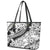 Polynesia Leather Tote Bag Polynesian Tropical Flowers Black Pastel Vibes LT14 - Polynesian Pride