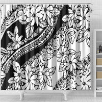 Polynesia Shower Curtain Polynesian Tropical Flowers Black Pastel Vibes LT14 - Polynesian Pride