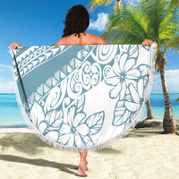 Polynesia Beach Blanket Polynesian Tropical Flowers Blue Pastel Vibes LT14 - Wonder Print Shop
