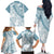 Polynesia Family Matching Off Shoulder Long Sleeve Dress and Hawaiian Shirt Polynesian Tropical Flowers Blue Pastel Vibes LT14 - Polynesian Pride