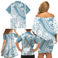 polynesia-family-matching-off-shoulder-short-dress-and-hawaiian-shirt-polynesian-tropical-flowers-blue-pastel-vibes
