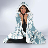 Polynesia Hooded Blanket Polynesian Tropical Flowers Blue Pastel Vibes LT14 - Polynesian Pride