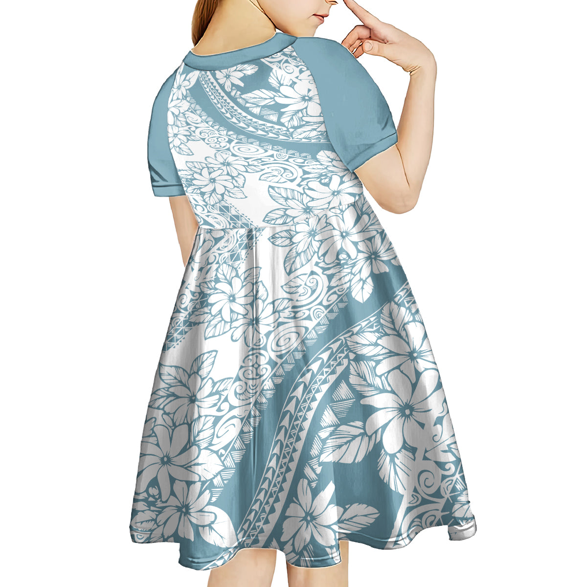 polynesia-kid-short-sleeve-dress-polynesian-tropical-flowers-blue-pastel-vibes