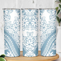 Polynesia Skinny Tumbler Polynesian Tropical Flowers Blue Pastel Vibes
