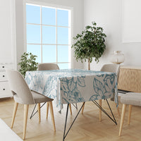 Polynesia Tablecloth Polynesian Tropical Flowers Blue Pastel Vibes LT14 - Polynesian Pride
