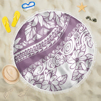 Polynesia Beach Blanket Polynesian Tropical Flowers Purple Pastel Vibes LT14 One Size 150cm Purple - Wonder Print Shop