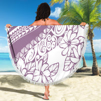 Polynesia Beach Blanket Polynesian Tropical Flowers Purple Pastel Vibes LT14 - Wonder Print Shop