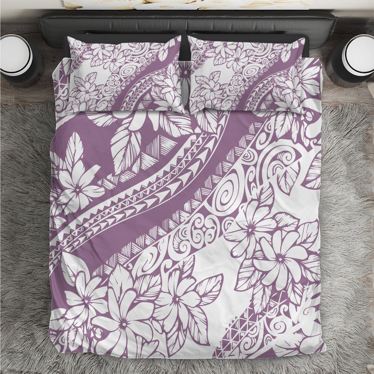 Polynesia Bedding Set Polynesian Tropical Flowers Purple Pastel Vibes LT14 Purple - Polynesian Pride