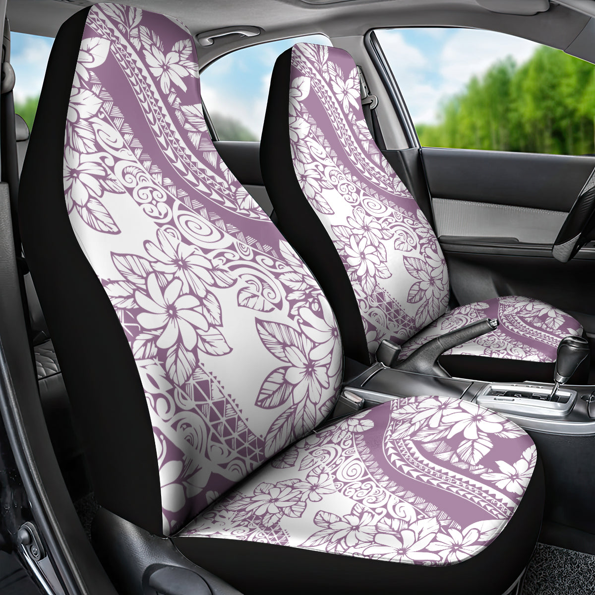 Polynesia Car Seat Cover Polynesian Tropical Flowers Purple Pastel Vibes LT14 - Polynesian Pride