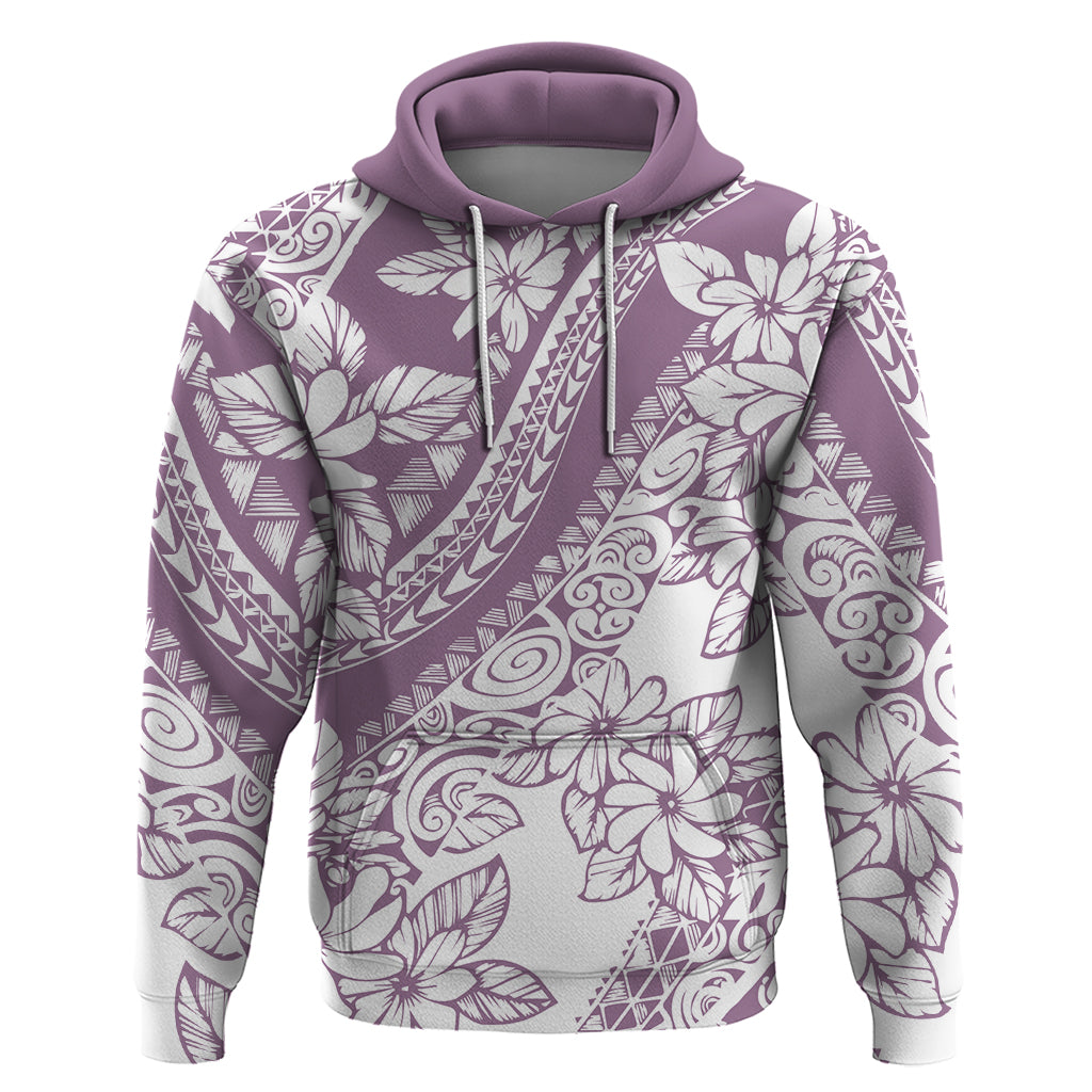 Polynesia Hoodie Polynesian Tropical Flowers Purple Pastel Vibes LT14 Purple - Polynesian Pride