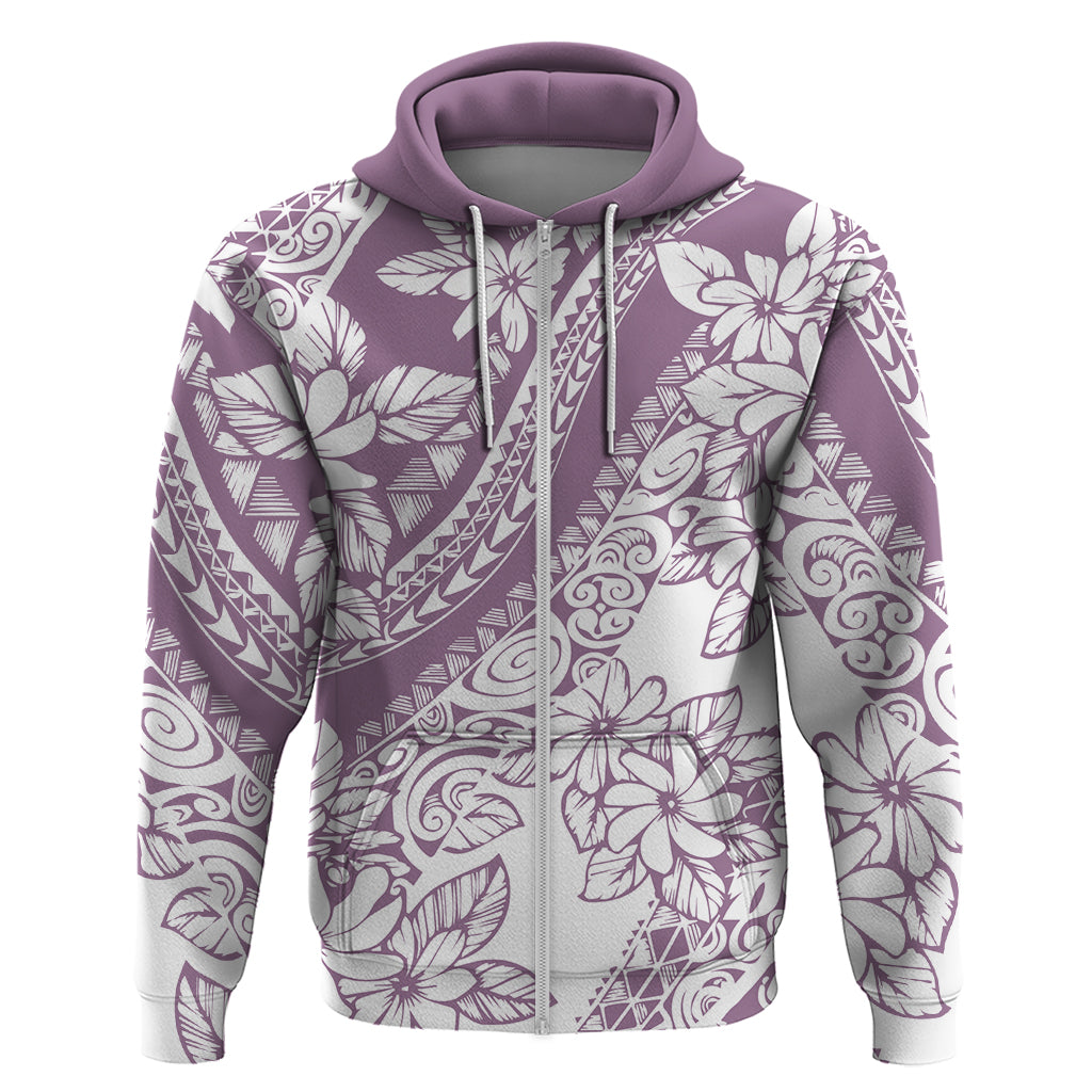 Polynesia Hoodie Polynesian Tropical Flowers Purple Pastel Vibes LT14 - Polynesian Pride