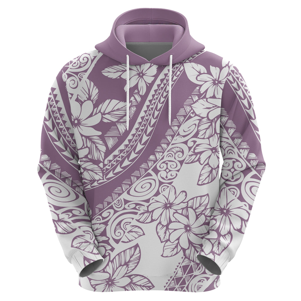 Polynesia Hoodie Polynesian Tropical Flowers Purple Pastel Vibes LT14 - Polynesian Pride