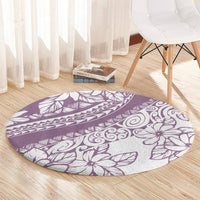 Polynesia Round Carpet Polynesian Tropical Flowers Purple Pastel Vibes LT14 - Polynesian Pride
