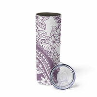 Polynesia Skinny Tumbler Polynesian Tropical Flowers Purple Pastel Vibes