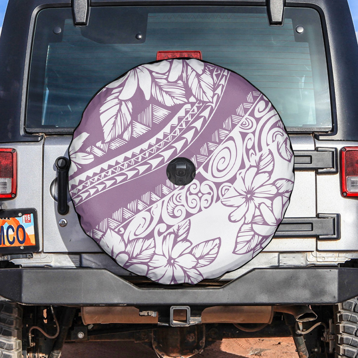 Polynesia Spare Tire Cover Polynesian Tropical Flowers Purple Pastel Vibes LT14 - Polynesian Pride