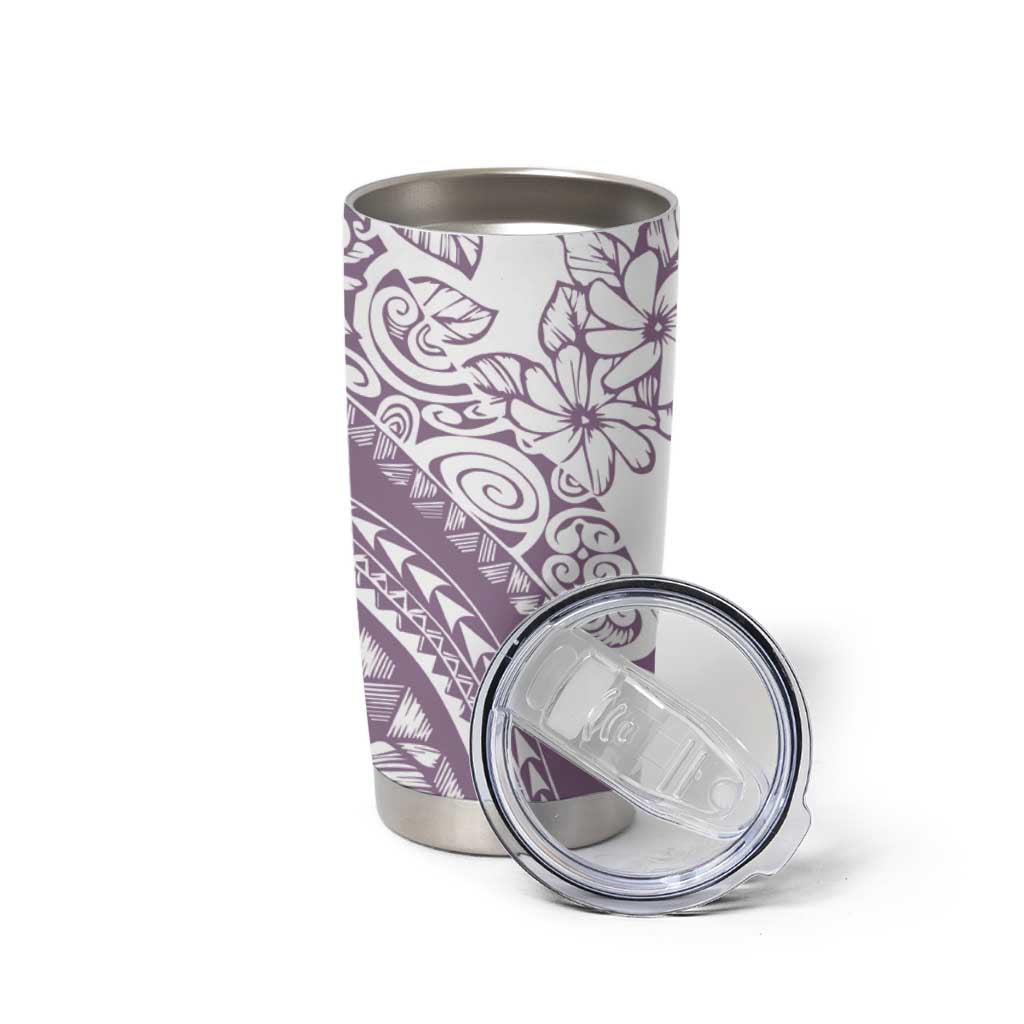 Polynesia Tumbler Cup Polynesian Tropical Flowers Purple Pastel Vibes