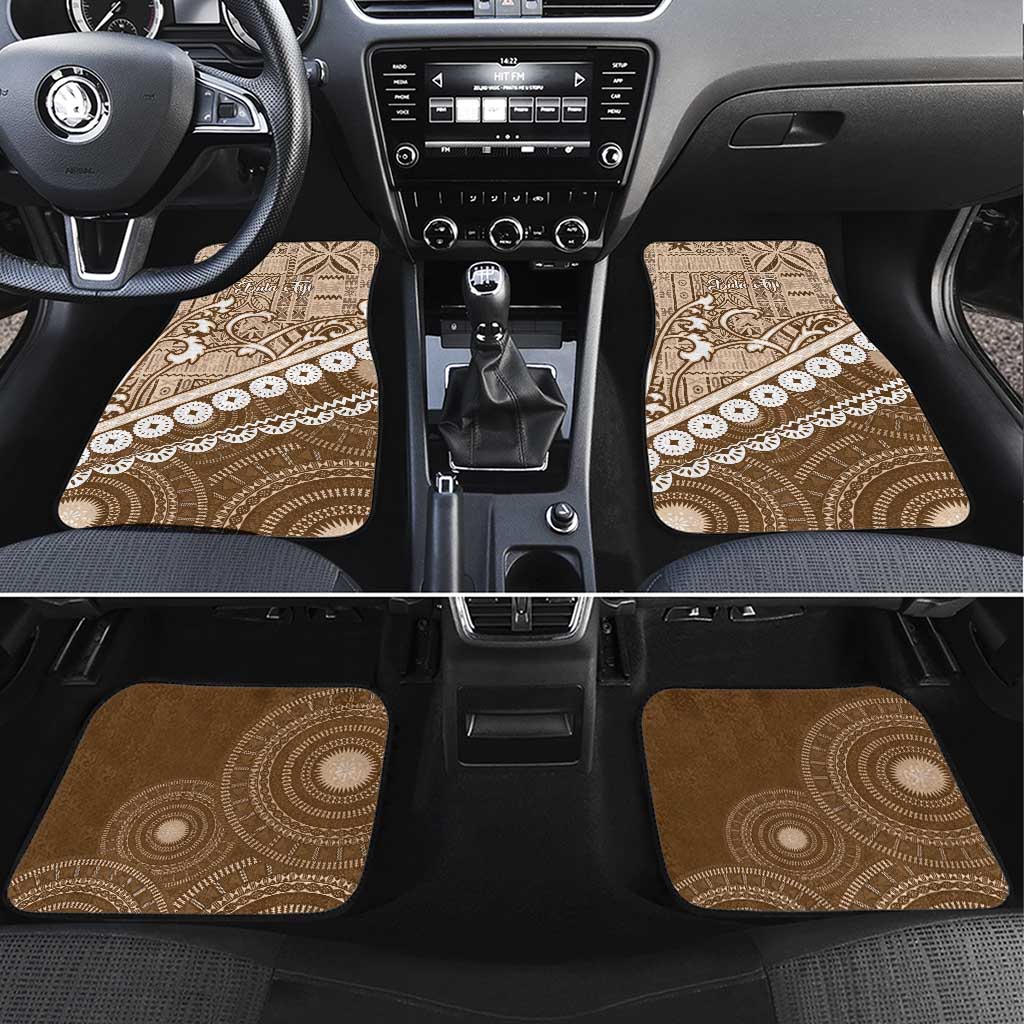 Beige Bula Fiji Car Mats Fijian Language Week Tapa Cloth - Pastel