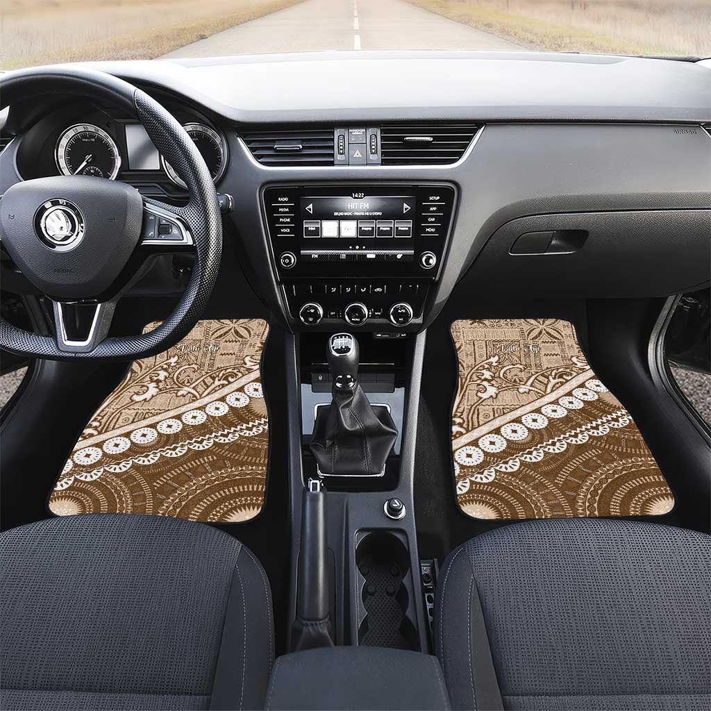 Beige Bula Fiji Car Mats Fijian Language Week Tapa Cloth - Pastel