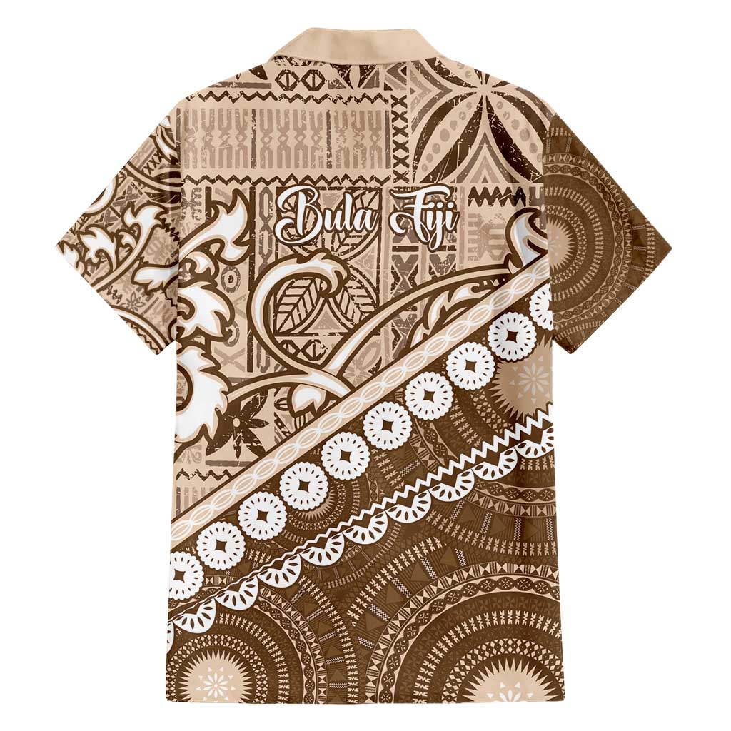 Beige Bula Fiji Hawaiian Shirt Fijian Language Week Tapa Cloth - Pastel