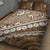 Beige Bula Fiji Quilt Bed Set Fijian Language Week Tapa Cloth - Pastel