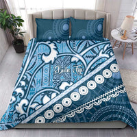 Blue Bula Fiji Bedding Set Fijian Language Week Tapa Cloth - Pastel
