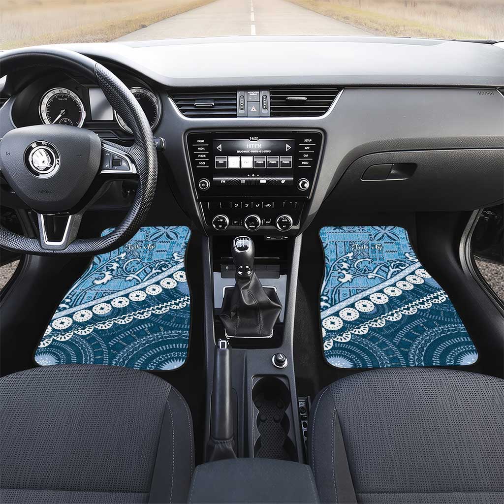 Blue Bula Fiji Car Mats Fijian Language Week Tapa Cloth - Pastel