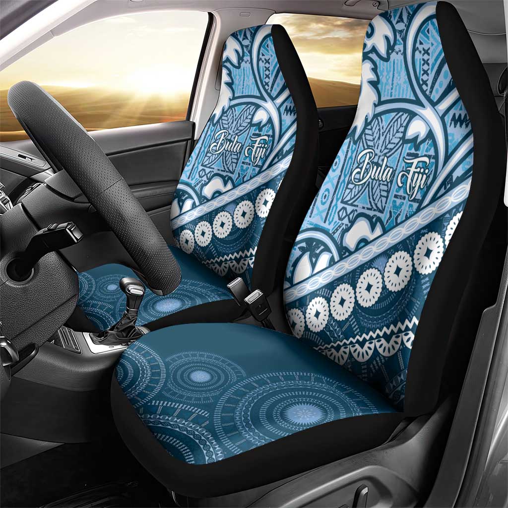 Blue Bula Fiji Car Seat Cover Fijian Language Week Tapa Cloth - Pastel