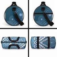 Blue Bula Fiji Duffle Bag Fijian Language Week Tapa Cloth - Pastel LT14 - Polynesian Pride