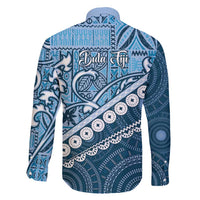 Blue Bula Fiji Family Matching Puletasi and Hawaiian Shirt Fijian Language Week Tapa Cloth - Pastel LT14 - Polynesian Pride