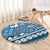 Blue Bula Fiji Round Carpet Fijian Language Week Tapa Cloth - Pastel