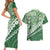 Green Bula Fiji Couples Matching Short Sleeve Bodycon Dress and Hawaiian Shirt Fijian Language Week Tapa Cloth - Pastel